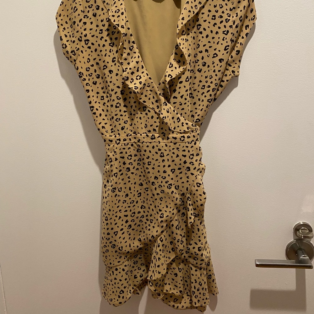 Aritzia leopard wrap dress